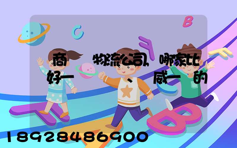 電商倉儲物流公司,哪家比較好一點、權威一點的